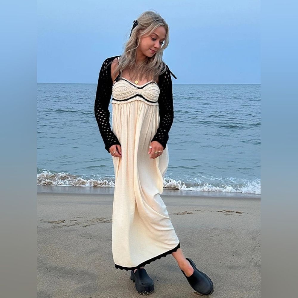 ZARA COMBINATION KNIT DRESS beach - Picture 11 of 15